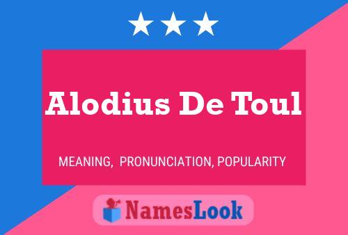 Alodius De Toul Name Poster