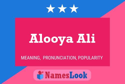 Alooya Ali Name Poster