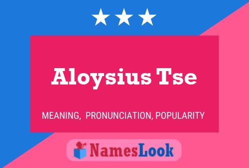 Aloysius Tse Name Poster