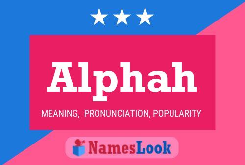 Alphah Name Poster