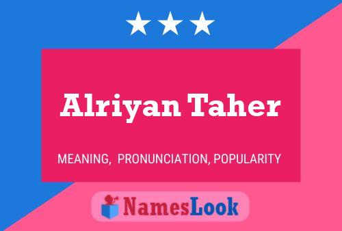 Alriyan Taher Name Poster