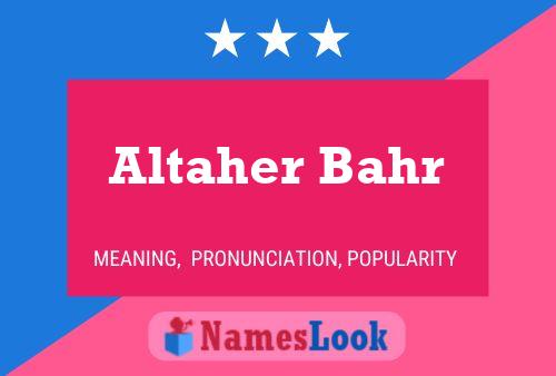 Altaher Bahr Name Poster