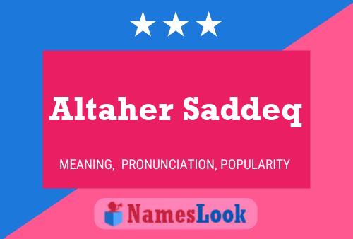 Altaher Saddeq Name Poster