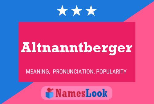 Altnanntberger Name Poster