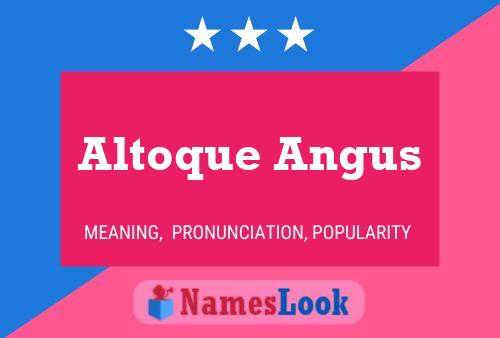 Altoque Angus Name Poster