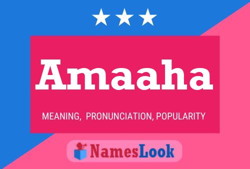 Amaaha Name Poster