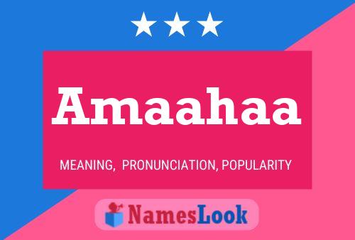 Amaahaa Name Poster