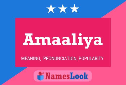 Amaaliya Name Poster