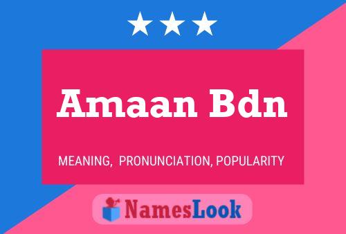 Amaan Bdn Name Poster