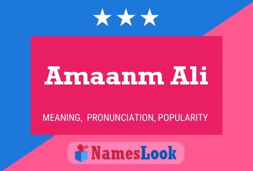 Amaanm Ali Name Poster