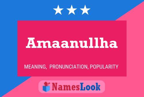 Amaanullha Name Poster