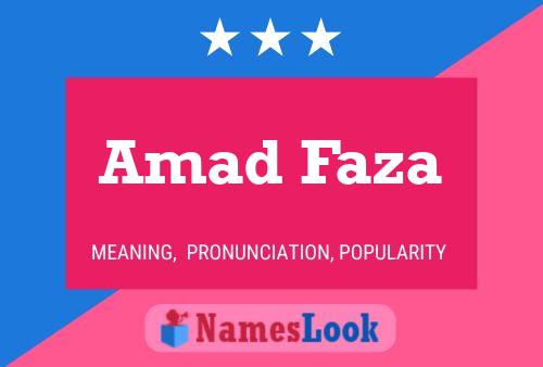 Amad Faza Name Poster