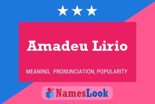 Amadeu Lirio Name Poster