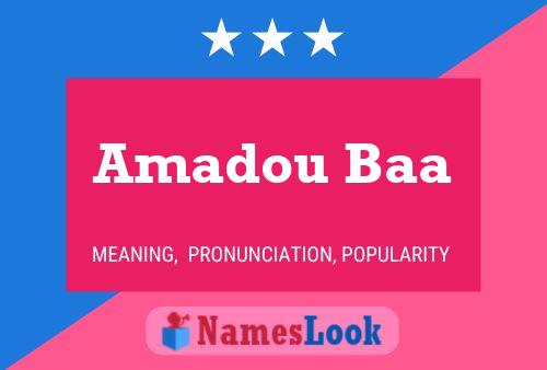 Amadou Baa Name Poster