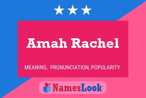 Amah Rachel Name Poster