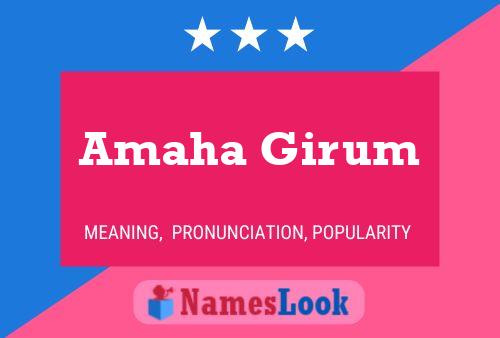 Amaha Girum Name Poster