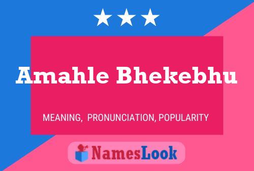 Amahle Bhekebhu Name Poster