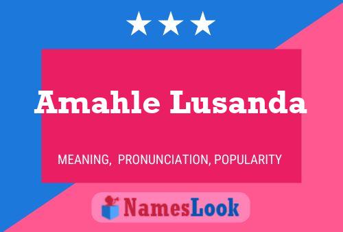 Amahle Lusanda Name Poster