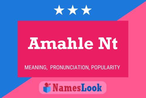 Amahle Nt Name Poster