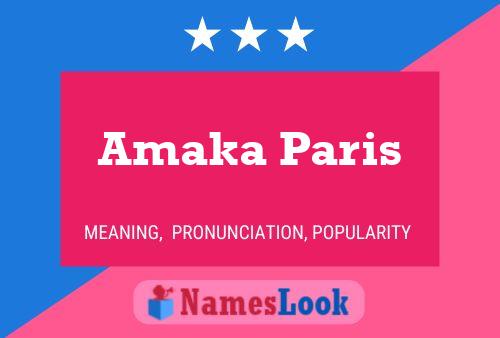 Amaka Paris Name Poster