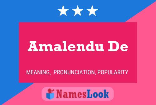 Amalendu De Name Poster