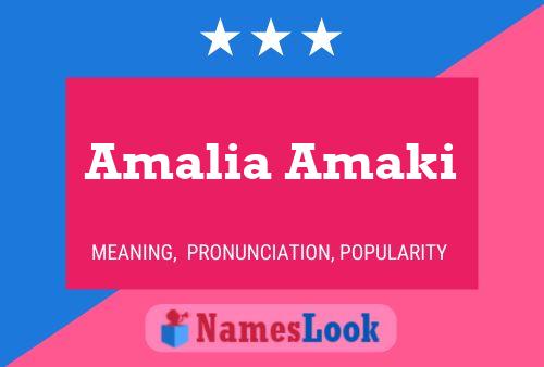 Amalia Amaki Name Poster