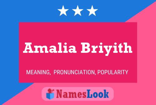 Amalia Briyith Name Poster