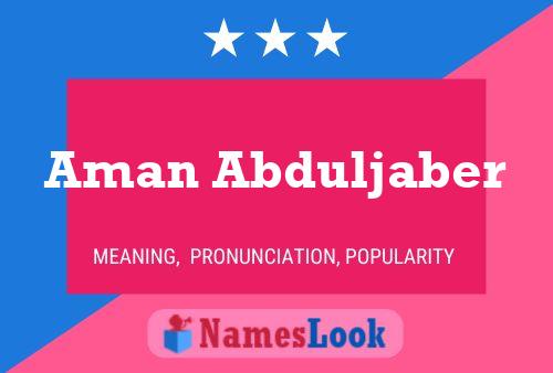 Aman Abduljaber Name Poster