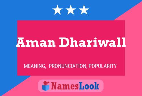 Aman Dhariwall Name Poster