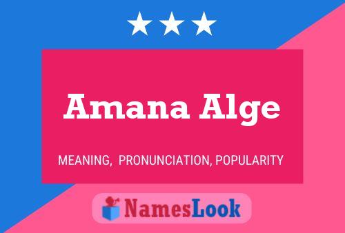 Amana Alge Name Poster