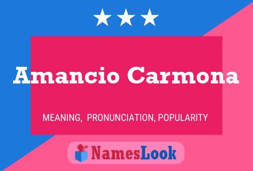 Amancio Carmona Name Poster