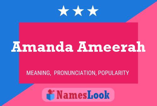 Amanda Ameerah Name Poster