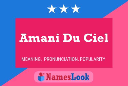 Amani Du Ciel Name Poster