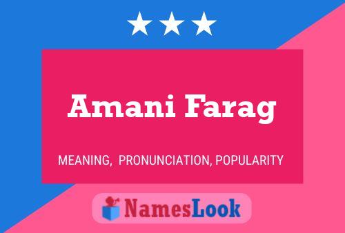 Amani Farag Name Poster