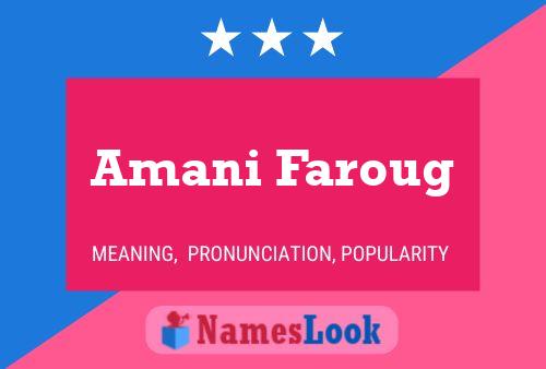 Amani Faroug Name Poster