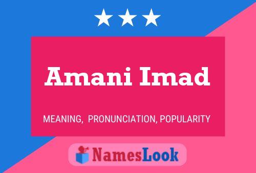 Amani Imad Name Poster