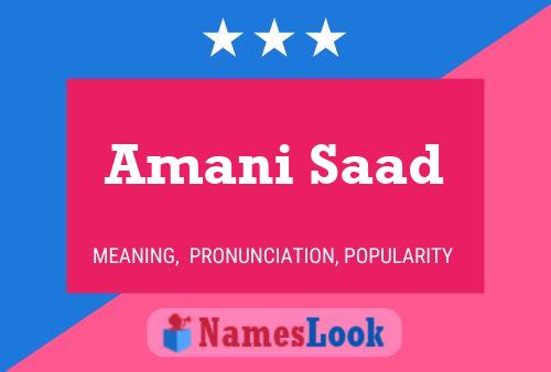 Amani Saad Name Poster