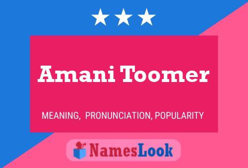 Amani Toomer Name Poster