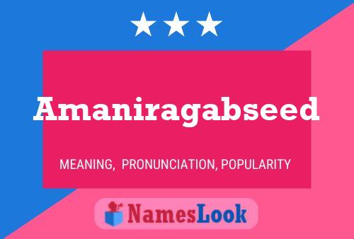 Amaniragabseed Name Poster