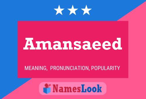 Amansaeed Name Poster