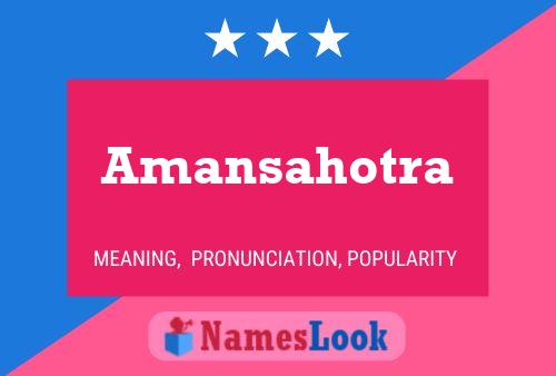 Amansahotra Name Poster