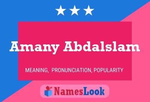 Amany Abdalslam Name Poster