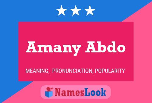 Amany Abdo Name Poster