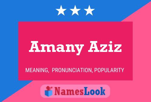 Amany Aziz Name Poster