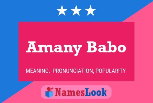 Amany Babo Name Poster