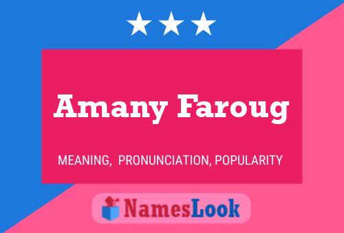 Amany Faroug Name Poster