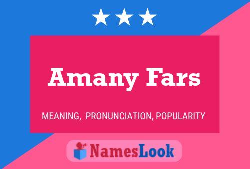 Amany Fars Name Poster