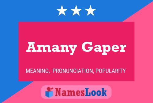 Amany Gaper Name Poster