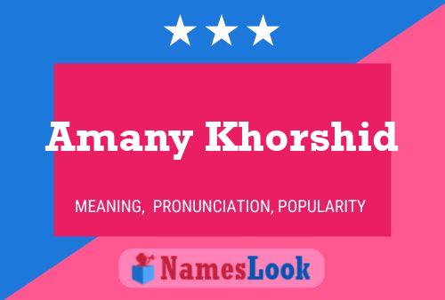 Amany Khorshid Name Poster