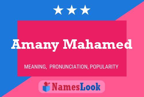 Amany Mahamed Name Poster